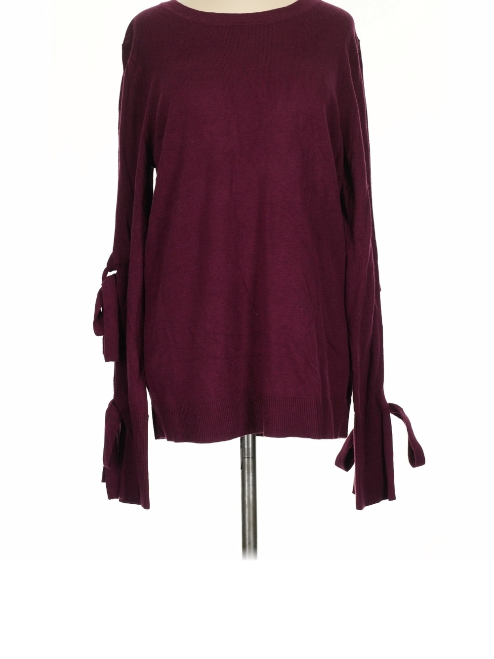 New Banana Republic Bow-Sleeve Knit Pullover - Plum Size Med